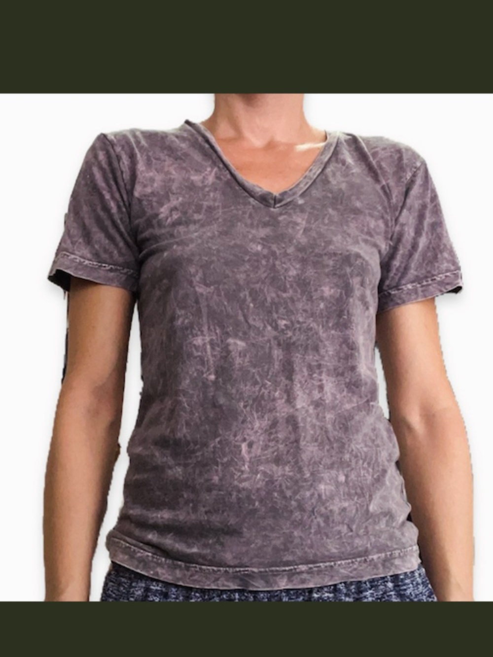 Acid Wash V Neck T-shirt